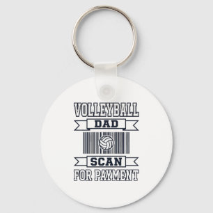 Volleyball Papa Scan voor Betaling Grappig Shirt O Sleutelhanger