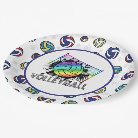 Volleyball Papieren Bordje (Gekanteld)