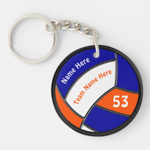 Volleyball Party Favors Gifts, Oranje en blauw Sleutelhanger