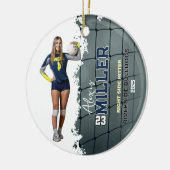 Volleyball Personalized Photo  Keramisch Ornament (Links)