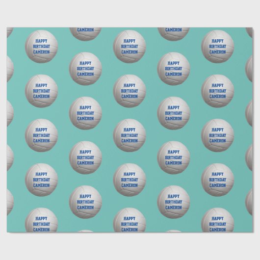 Volleyball Personalized Wrapping Paper Cadeaupapier (Vlak)