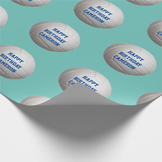 Volleyball Personalized Wrapping Paper Cadeaupapier (Hoek)