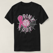 Volleyball Pink Out Pink Ribbon Borstkanker in aan T-shirt (Design voorkant)