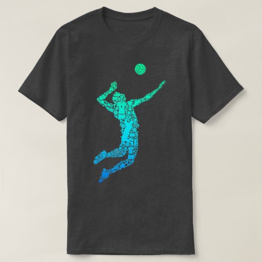 Volleyball Player Boys Man Youth T-shirt (Design voorkant)