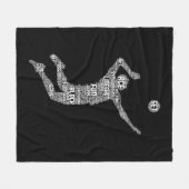 Volleyball Player Boys Youth Mannen  Fleece Deken (Voorkant (Horizontaal))