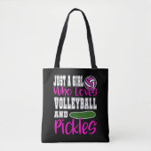 Volleyball Player Coach Pickle Lover Funny Gift Tote Bag (Voorkant)