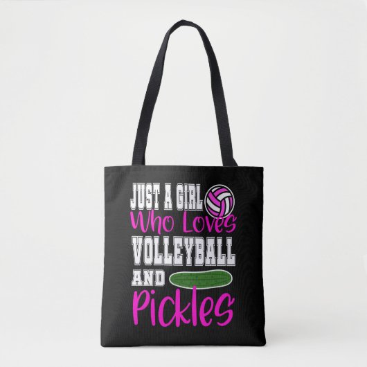 Volleyball Player Coach Pickle Lover Funny Gift Tote Bag (Voorkant)