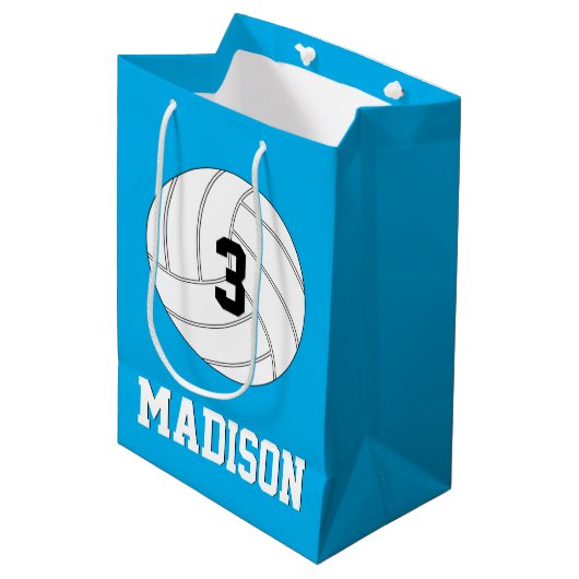 Volleyball Player Custom Jersey Number & Team Name Medium Cadeauzakje (Voorkant Gekanteld)