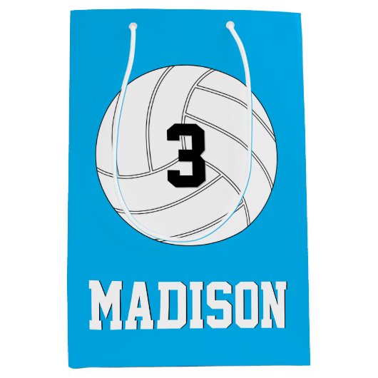Volleyball Player Custom Jersey Number & Team Name Medium Cadeauzakje (Voorkant)