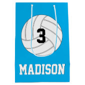 Volleyball Player Custom Jersey Number & Team Name Medium Cadeauzakje (Achterkant)