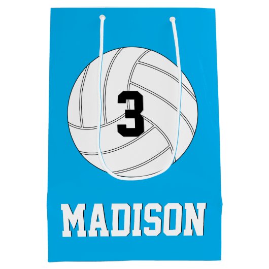 Volleyball Player Custom Jersey Number & Team Name Medium Cadeauzakje (Achterkant)