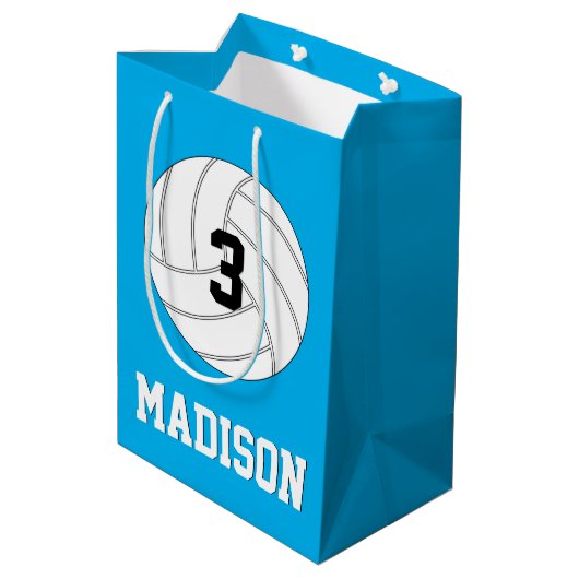 Volleyball Player Custom Jersey Number & Team Name Medium Cadeauzakje (Achterkant Gekanteld)