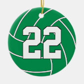 Volleyball Player Custom Jersey Nummer kerstmis Keramisch Ornament (Voorkant)