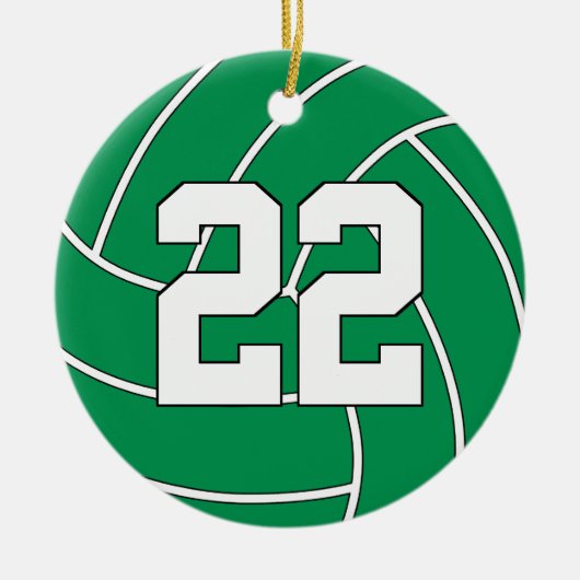 Volleyball Player Custom Jersey Nummer kerstmis Keramisch Ornament (Voorkant)