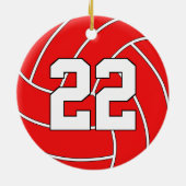 Volleyball Player Custom Jersey Nummer kerstmis Keramisch Ornament (Achterkant)