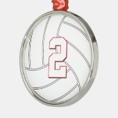 Volleyball Player Custom Jersey Nummer kerstmis Metalen Ornament (Links)