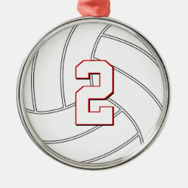 Volleyball Player Custom Jersey Nummer kerstmis Metalen Ornament