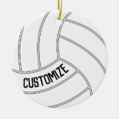 Volleyball Player Custom Name of Text Kerstmis Keramisch Ornament (Voorkant)