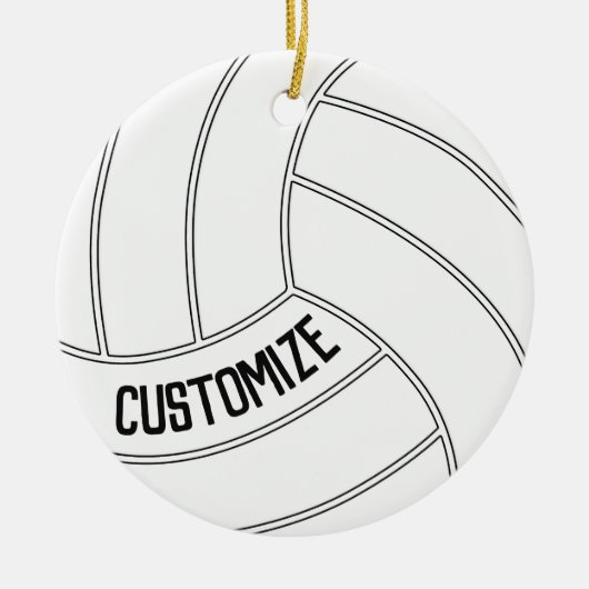 Volleyball Player Custom Name of Text Kerstmis Keramisch Ornament (Voorkant)