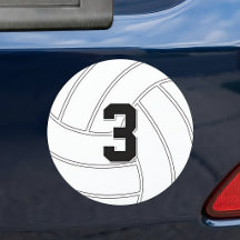 Volleyball Player Custom Number of Text Car Magnet