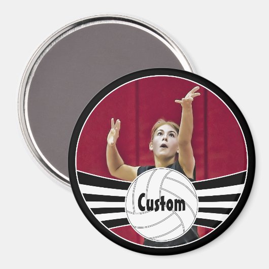 Volleyball Player Custom Photo & Name Magnet (Voorkant / Achterkant)