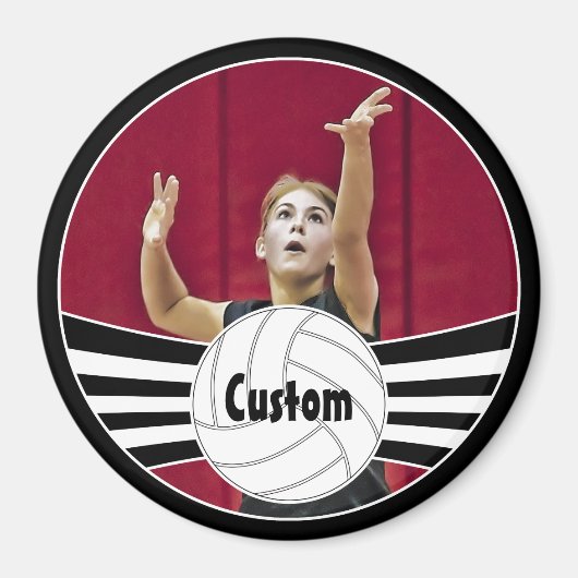 Volleyball Player Custom Photo & Name Magnet (Voorkant)