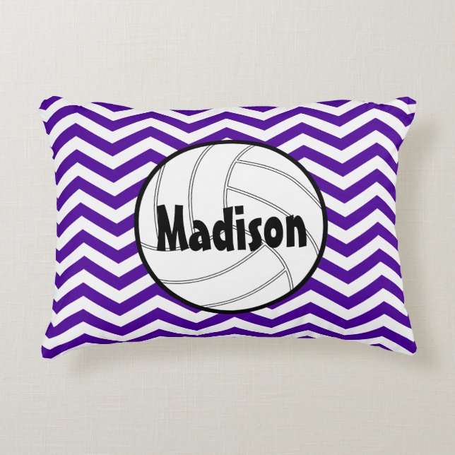 Volleyball Player Custom Text and Color Chevron Accent Kussen (Voorkant)