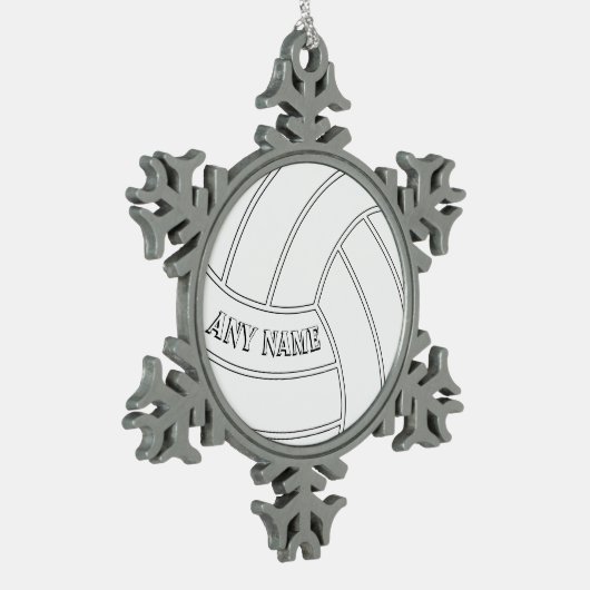 Volleyball Player Custom Text-kerstversiering Tin Sneeuwvlok Ornament (Links)