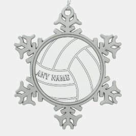 Volleyball Player Custom Text-kerstversiering Tin Sneeuwvlok Ornament