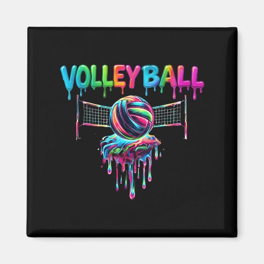 Volleyball Player Drip Ice Cream Drip Volleyball L Magneet (Voorkant)