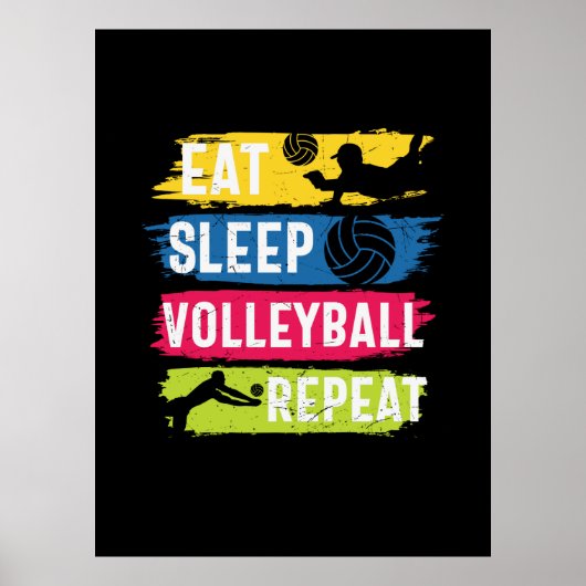 Volleyball Player | Eat Sleep Volleyball Repeat Poster (Voorkant)