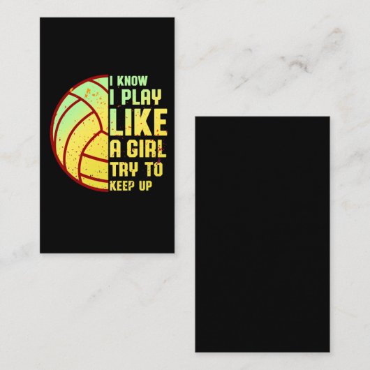 Volleyball Player Girl Vrouw Addicted Athlete Visitekaartje (Voorkant / Achterkant)