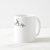 Volleyball Player Heartbeat Beach Funny Sport Gift Koffiemok (Voorkant rechts)