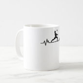 Volleyball Player Heartbeat Beach Funny Sport Gift Koffiemok (Voorkant links)