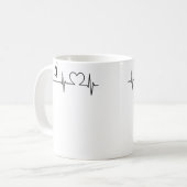 Volleyball Player Heartbeat Volleyball Team Volley Koffiemok (Voorkant links)