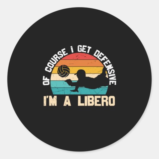 Volleyball Player | I Am A Libero Ronde Sticker (Voorkant)