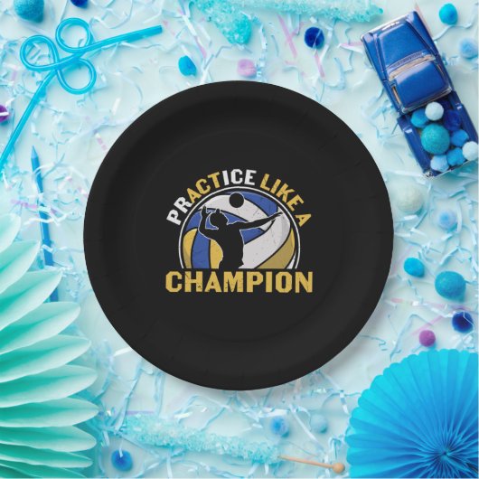 Volleyball Player | Practice Like A Champion Papieren Bordje (Feest)