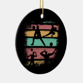 Volleyball Player Retro  Keramisch Ornament (Rechts)