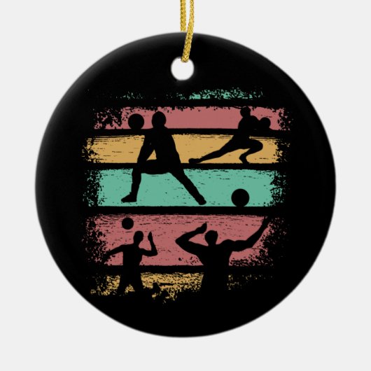 Volleyball Player Retro  Keramisch Ornament (Voorkant)
