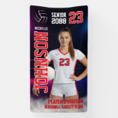 Volleyball Player Senior Class Photo Neon Light Spandoek (Verticaal)