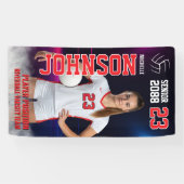 Volleyball Player Senior Class Photo Neon Light Spandoek (Horizontaal)