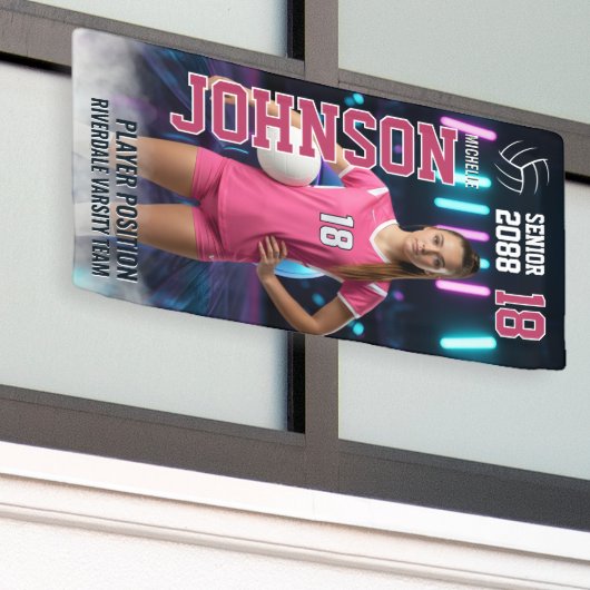 Volleyball Player Senior Night Photo Futuristic Spandoek (Buitenkant Gebouw)