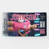 Volleyball Player Senior Night Photo Futuristic Spandoek (Horizontaal)