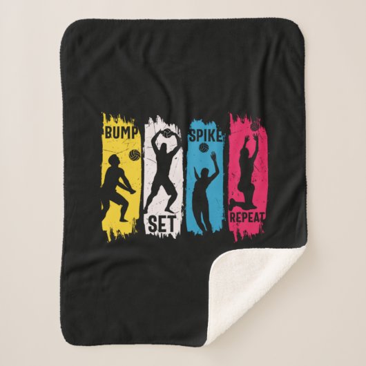 Volleyball Player | Set Spike Repeat Sherpa Deken (Voorkant)