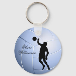 Volleyball Player Silhouette and Ball personalize Sleutelhanger