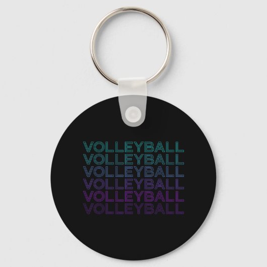 Volleyball Player Team Coach Trainer Retro Sleutelhanger (Voorkant)