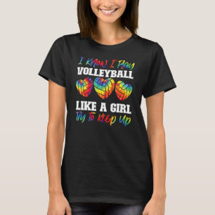 Volleyball Player Team Girl Tie Dye Heart ik ken T-shirt