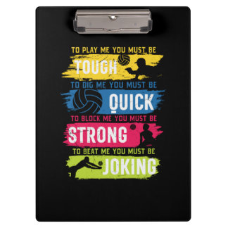 Volleyball Player | Tough Quick Strong Klembord