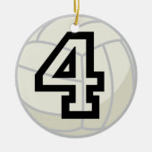Volleyball Player Uniform Number 4 Ornament (Voorkant)