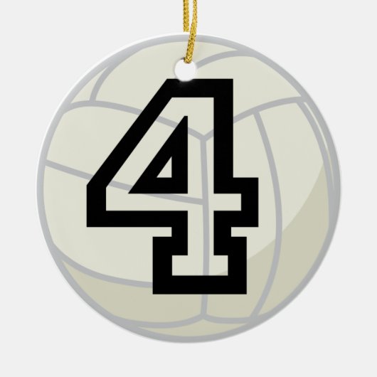 Volleyball Player Uniform Number 4 Ornament (Voorkant)